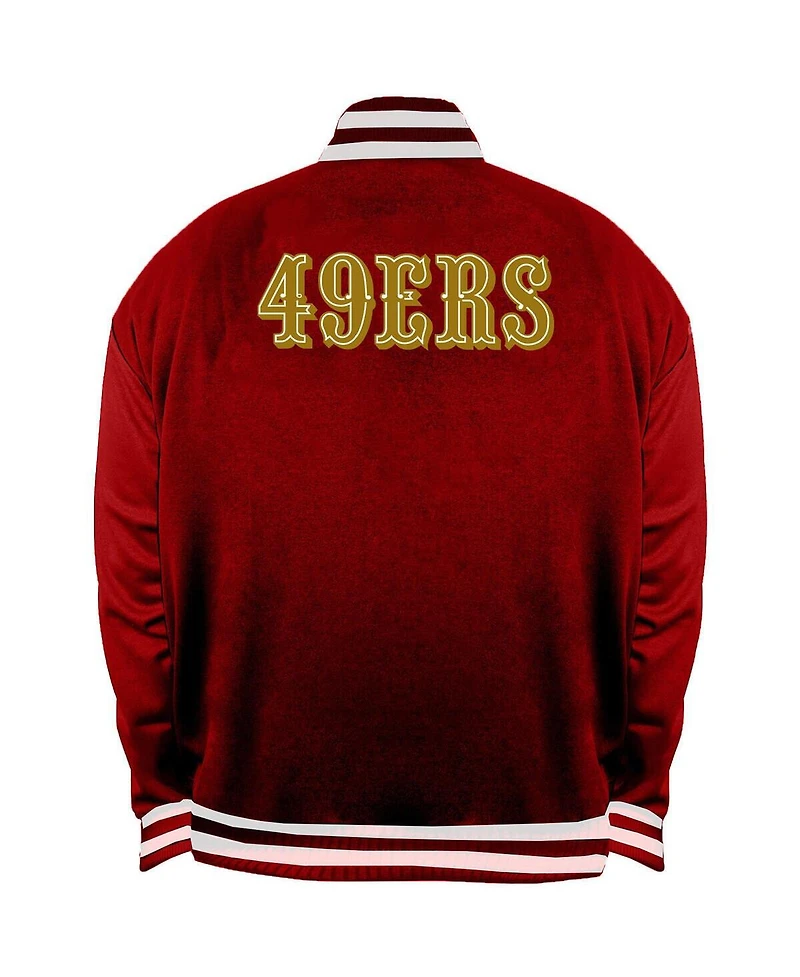 Mitchell & Ness Men's Scarlet/Silver San Francisco 49ers Big Tall Throwback Reversible Full-Zip Jacket