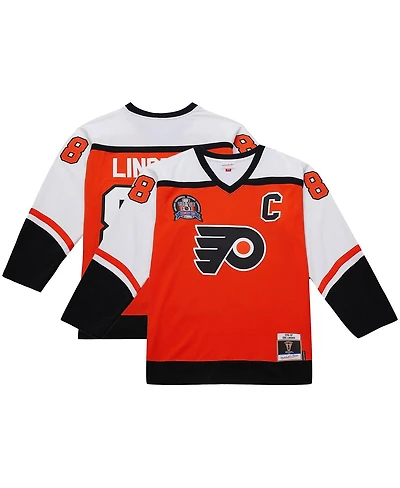 Mitchell & Ness Men's Eric Lindros Orange Philadelphia Flyers Big Tall 1996-97 Blue Line 2.0 Jersey