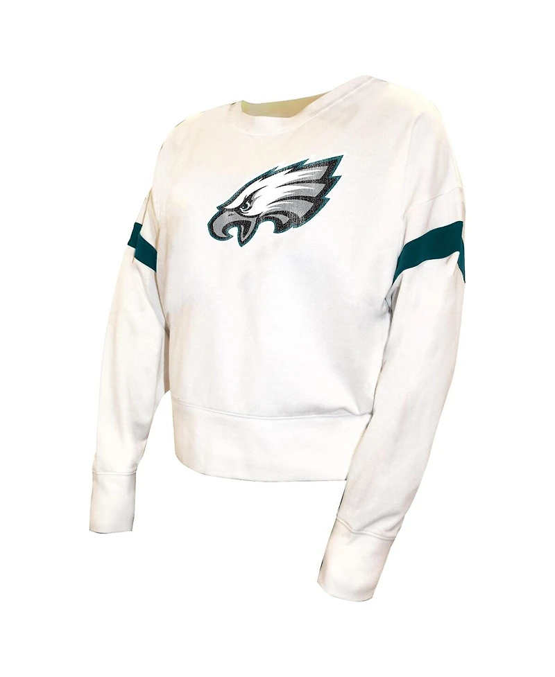 Fanatics Women's White Philadelphia Eagles Plus Fleece Pullover Sweatshirt