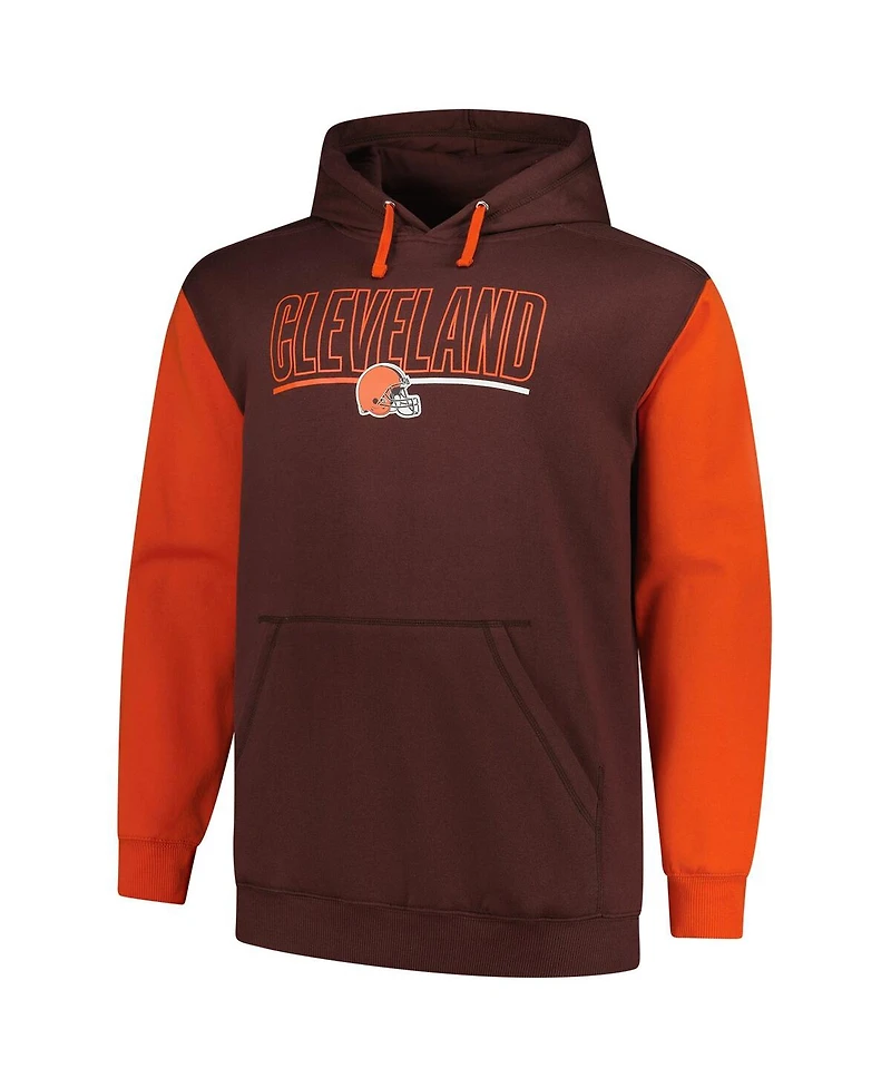 Fanatics Men's Brown Cleveland Browns Big Tall Outline Pullover Hoodie