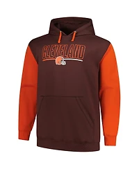 Fanatics Men's Brown Cleveland Browns Big Tall Outline Pullover Hoodie