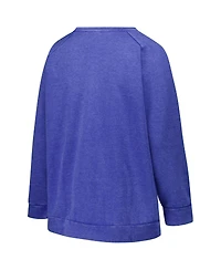 Profile Women's Royal New York Giants Plus Acid Wash Raglan Sweatshirt