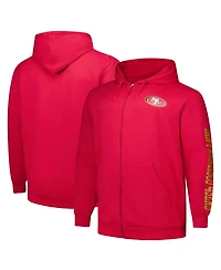 Fanatics Men's Scarlet San Francisco 49ers Big Tall Sleeve Hit Full-Zip Hoodie