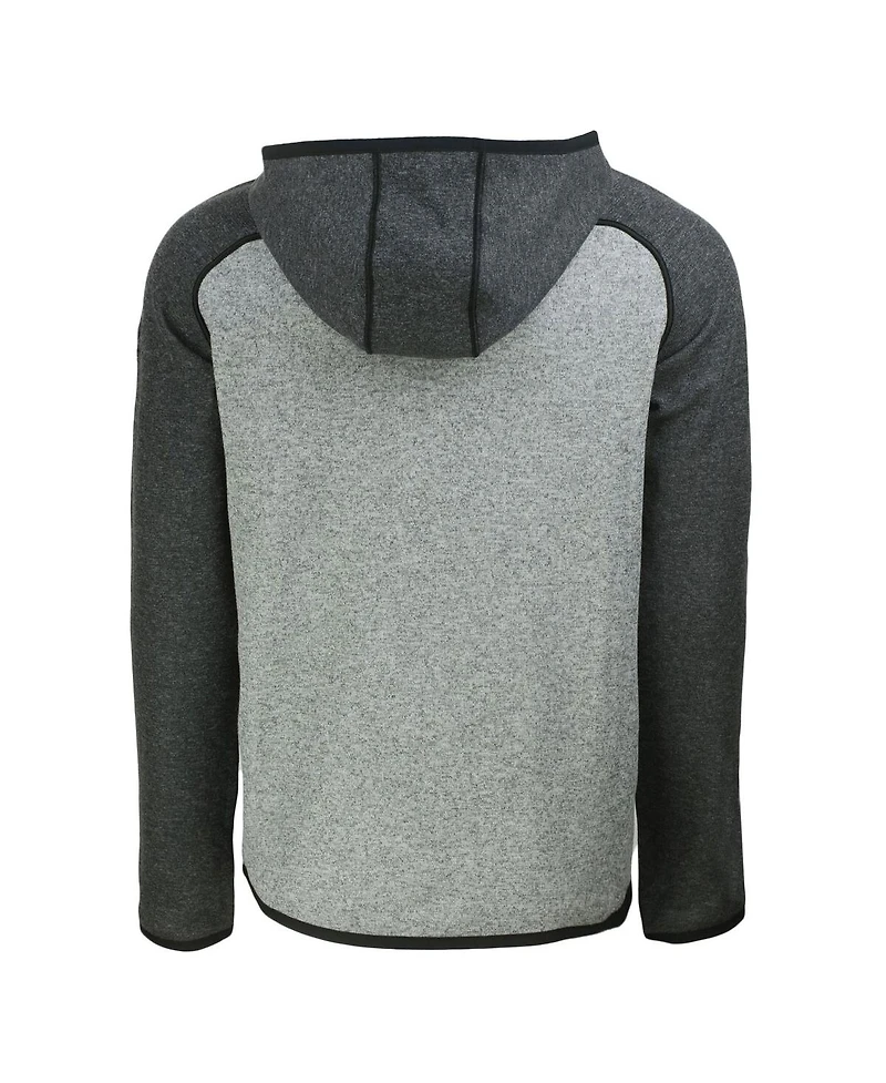 Cutter & Buck Men's Heather Gray/Heather Charcoal Philadelphia Eagles Throwback Mainsail Sweater-Knit Full-Zip Hoodie