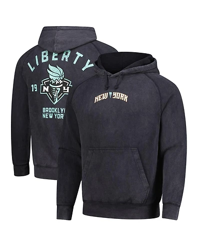 Stadium Essentials Men's and Women's Black New York Liberty Get Back Oversized Vintage Raglan Pullover Hoodie