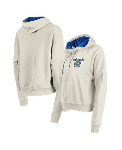 New Era Women's Cream Seattle Seahawks 3rd Down Historic Pullover Hoodie