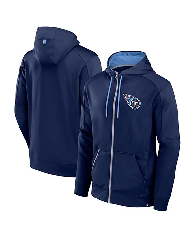 Fanatics Men's Navy Tennessee Titans Defender Full-Zip Hoodie