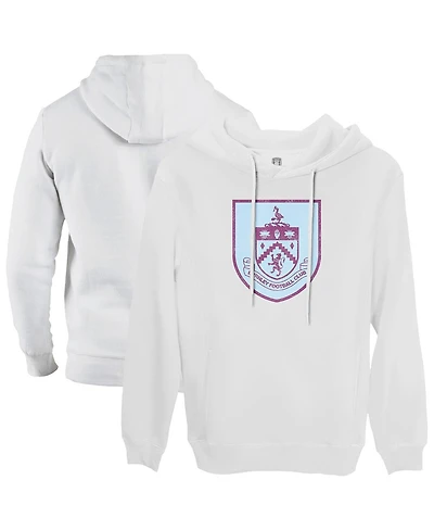 1863FC Men's White Burnley Color Badge Fleece Pullover Hoodie