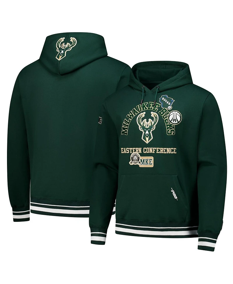Pro Standard Men's Hunter Green Milwaukee Bucks Area Code Pullover Hoodie