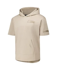 Pro Standard Men's Tan Seattle Seahawks Neutrals Capsule Short Sleeve Pullover Hoodie