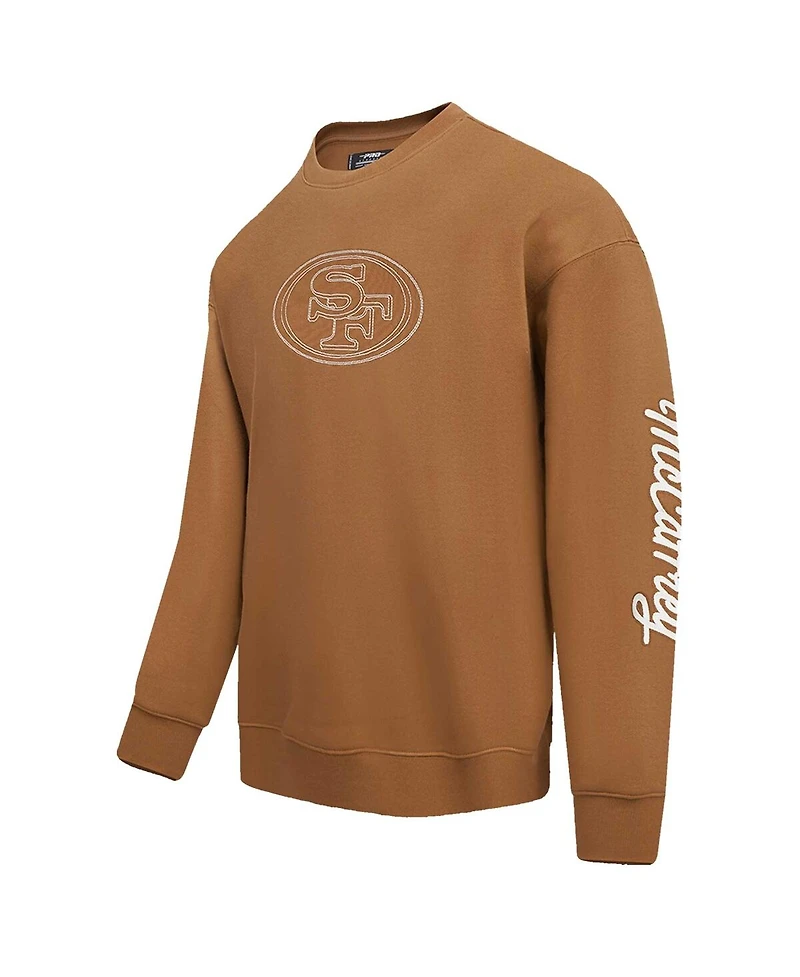 Pro Standard Men's Christian McCaffrey Brown San Francisco 49ers Pullover Crewneck Sweatshirt