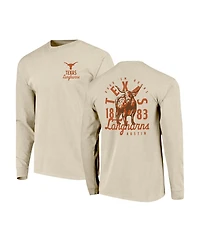 Image One Men's Natural Texas Longhorns Comfort Colors Mascot Overlay Long Sleeve T-Shirt
