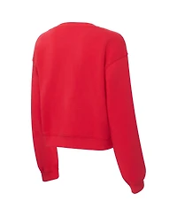 ZooZatz Women's Red Georgia Bulldogs Chenille Cropped Sweatshirt