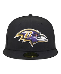 New Era Men's Black Baltimore Ravens Main Patch 59FIFTY Fitted Hat