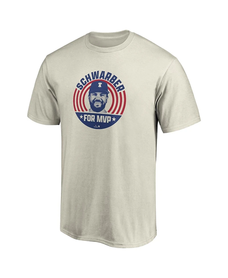 BreakingT Men's and Women's Kyle Schwarber Natural Philadelphia Phillies Player Graphic T-Shirt