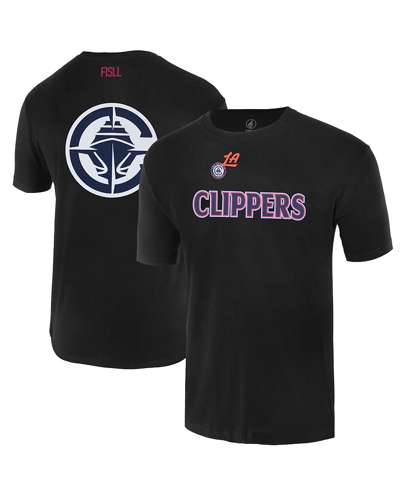 Fisll Men's and Women's Black La Clippers Oversize Logo T-Shirt