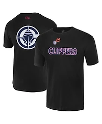 Fisll Men's and Women's Black La Clippers Oversize Logo T-Shirt