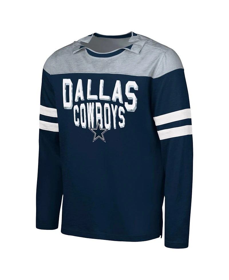 G-iii Sports by Carl Banks Men's Navy/Silver Dallas Cowboys Adaptive Hail Mary Long Sleeve T-Shirt