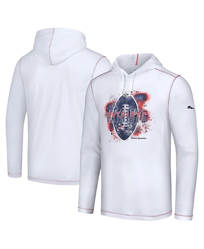 Tommy Bahama Men's White New England Patriots Graffiti Touchdown Pullover Hoodie