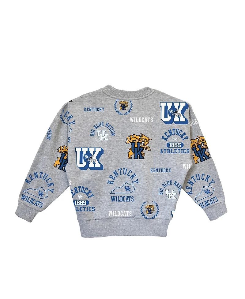 Gameday Couture Big Girls Gray Kentucky Wildcats Always On Repeat Pullover Sweatshirt