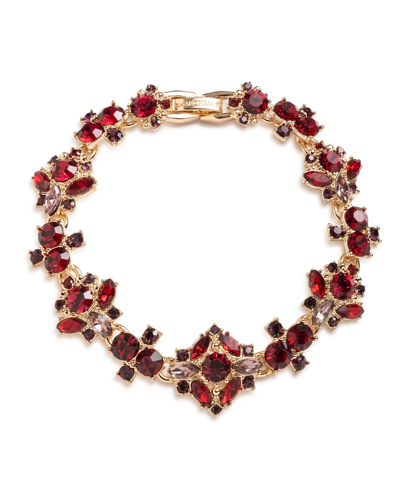 Marchesa Glass Stone Gold-Tone Dramatic Crystal Flex Bracelet