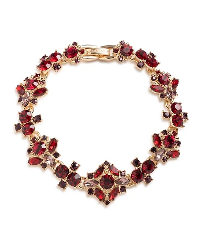 Marchesa Glass Stone Gold-Tone Dramatic Crystal Flex Bracelet