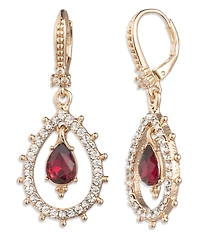 Marchesa Glass and Epoxy Stone Gold-Tone Pear Orbital Earrings