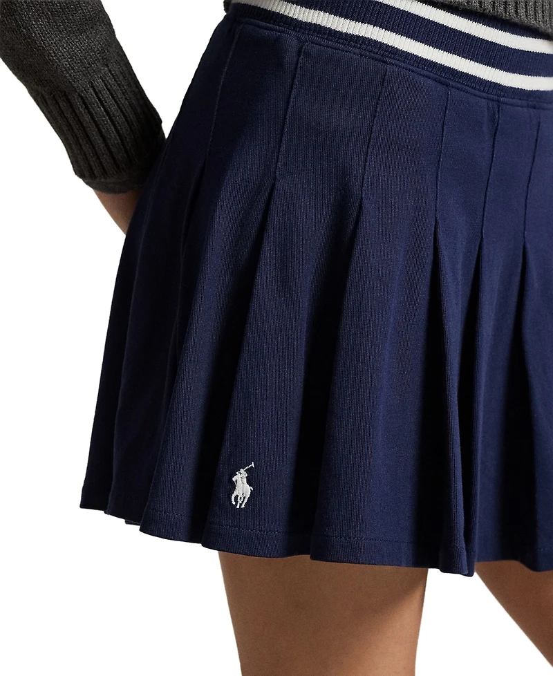 Polo Ralph Lauren Girls 7-16 Pleated Striped Trim Skort