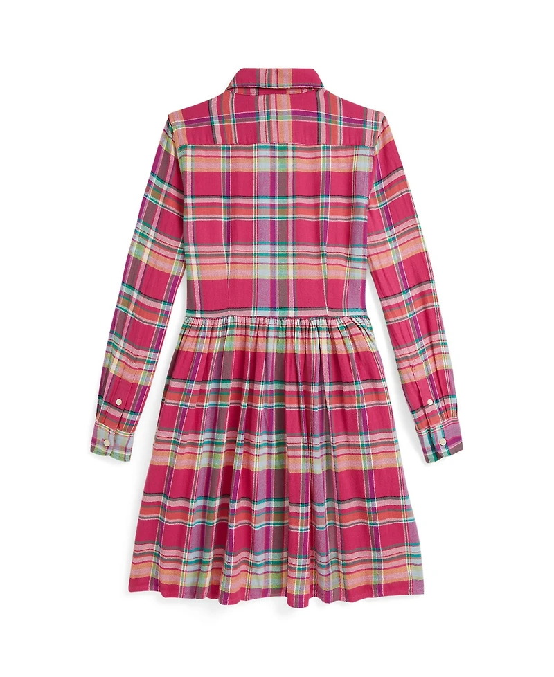 Polo Ralph Lauren Girls 7-16 Long Sleeve Shirred Waist Dress