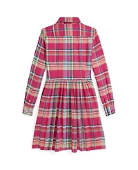 Polo Ralph Lauren Girls 7-16 Long Sleeve Shirred Waist Dress