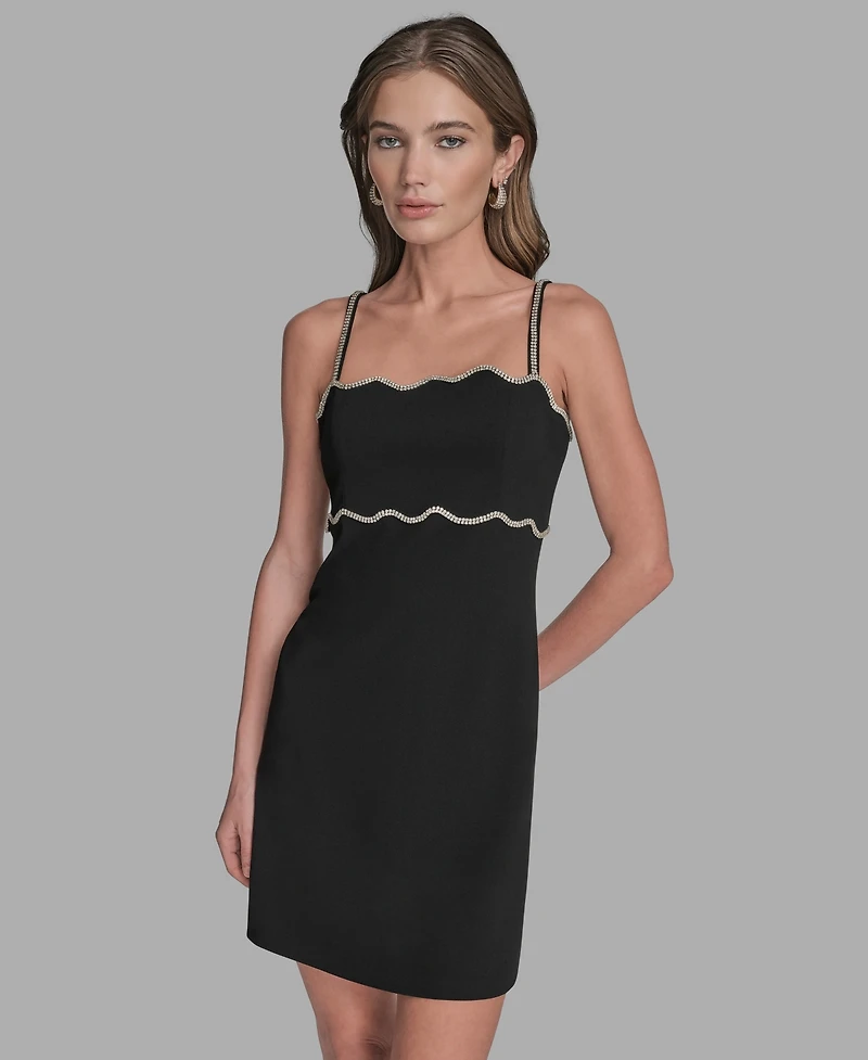Bcbg Women's Rhinestone Trim Mini Dress