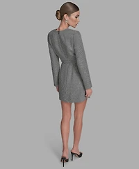 Bcbg Women's Sequin Square Neck Sheath Dress