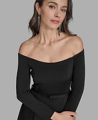 Scuba Off-The-Shoulder Belted Fnf