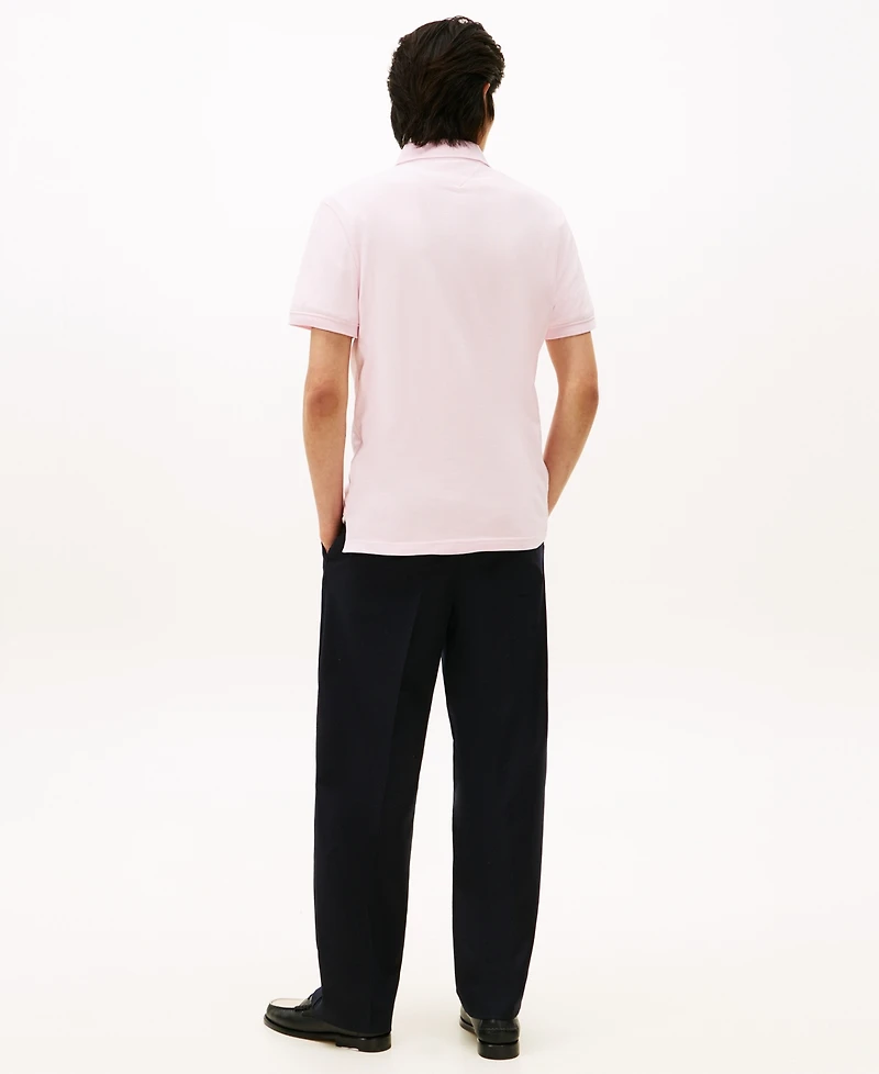 Tommy Hilfiger Men's Short Sleeve Embroidered Chest Stripe Polo Shirt