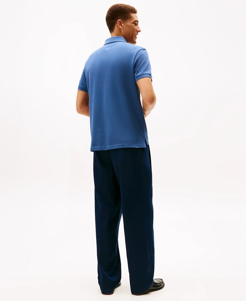 Tommy Hilfiger Men's Short Sleeve Embroidered Chest Stripe Polo Shirt