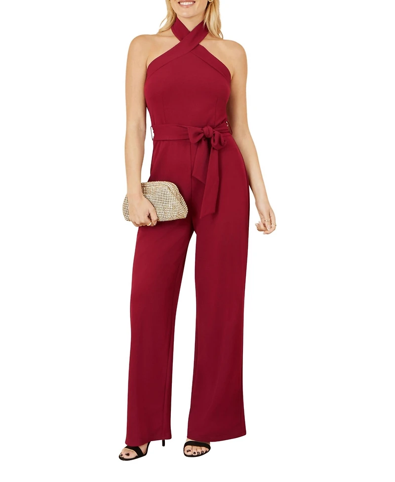 Yumi Women's Cross Over Halter Neck Jumpsuit