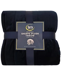 Serta Reversible Sherpa Plush Throw Blanket, Queen