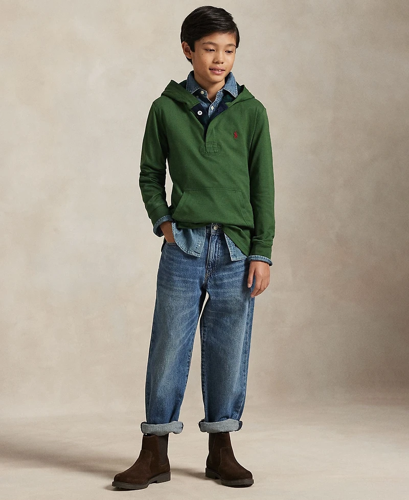 Polo Ralph Lauren Boys 8-20 Hooded Long Sleeve Rugby Sweatshirt