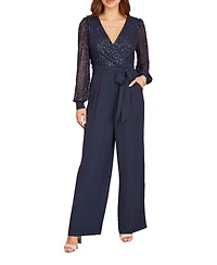 Yumi Women's Long Sleeved Sequin Jumpsuit