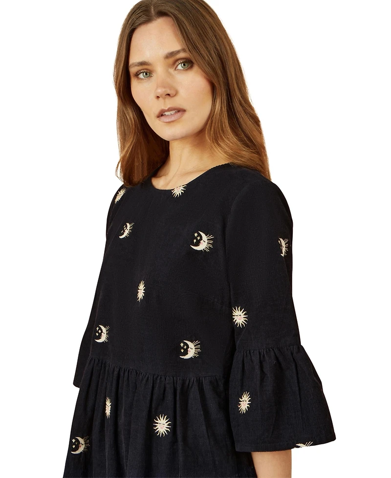 Yumi Women's Cosmic Embroidered Cord Mini Dress