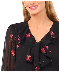 CeCe Women's Ruffle Tie V-Neck Top