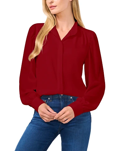 CeCe Women's Stand-Collar Long-Sleeve Blouse
