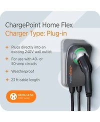 ChargePoint Home Flex Level 2 WiFi Nema 14-50 Plug Electric Vehicle Ev Charger