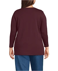 Lands' End Plus 3/4 Sleeve Cotton Supima Tunic