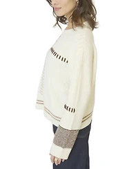 Central Park West Women's Patchwork Cropped Sweater