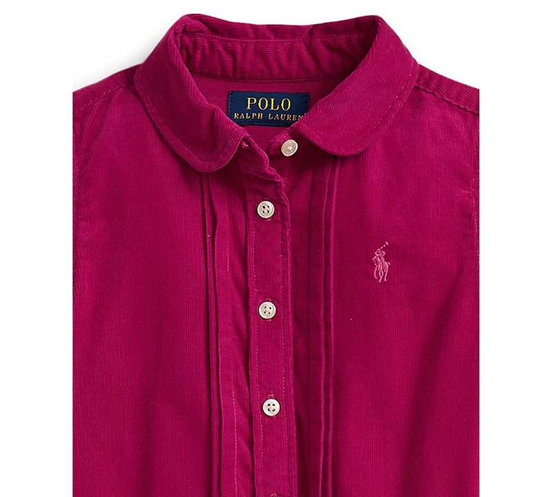 Polo Ralph Lauren Girls 2T-6X Pintucked Club Collar Dress
