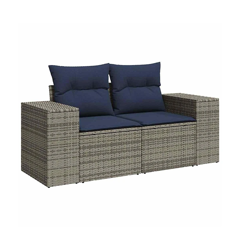 Patio Sofa with Cushions -Seater Poly Rattan