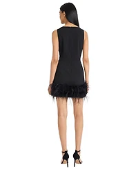 Donna Morgan Women's Feather Bottom Mini Dress