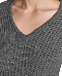 Jessica Howard Women's Fit and Flare Ribbed Sweater Dress