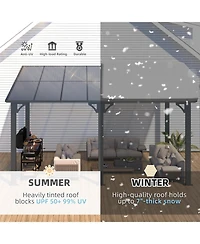 Aecojoy 14'x8' Wall Mounted Gazebos Pergola